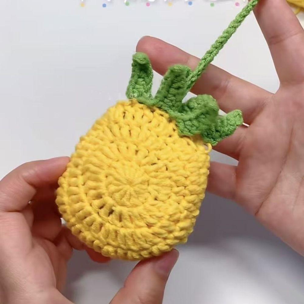Handmade Crochet Water Bottle Carrier Fruit Shaped Water Cup Mesh Bag  On-the-Go Drinks