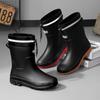 Rain Shoes Men's Medium Tube Fashionable Waterproof Outer Wear Men's Non-slip Rain Boots Warm Fishing Light