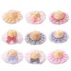 Cat Straw Hat Lace Ruffle Cute Bow Cat Sun Hat Elastic Strap Adjustable Retro Sun Hat for Cats Small Dogs Sun Protection Photo Prop