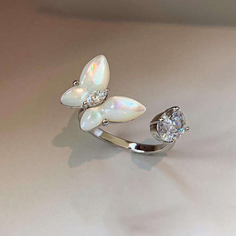 Zircon Butterfly Animal Ring For Women Fashion Jewelry Accessory