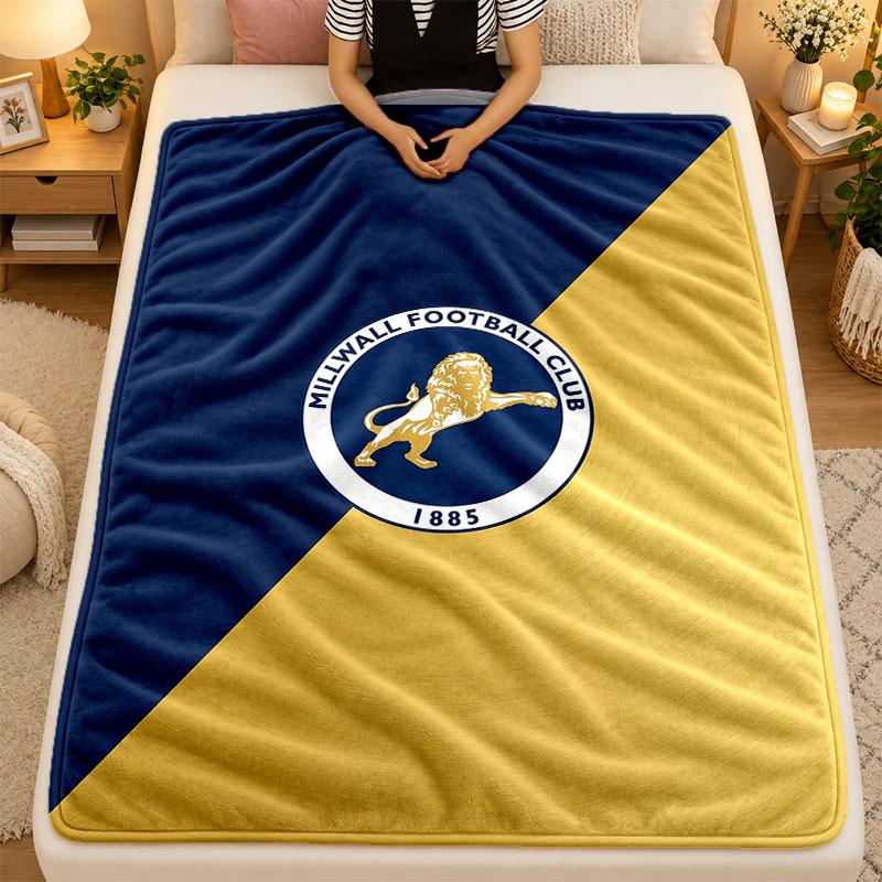 Flannel BlanketMillwall Football Warm Soft Throw Blanket for Indoor Sofa Bed Living Room Use