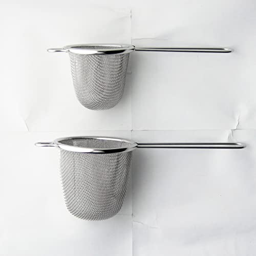 Nagao Tea Strainer, Deep Type, Double Mesh, Large, 18-8 Stainless Steel, Made In Japan, Silver