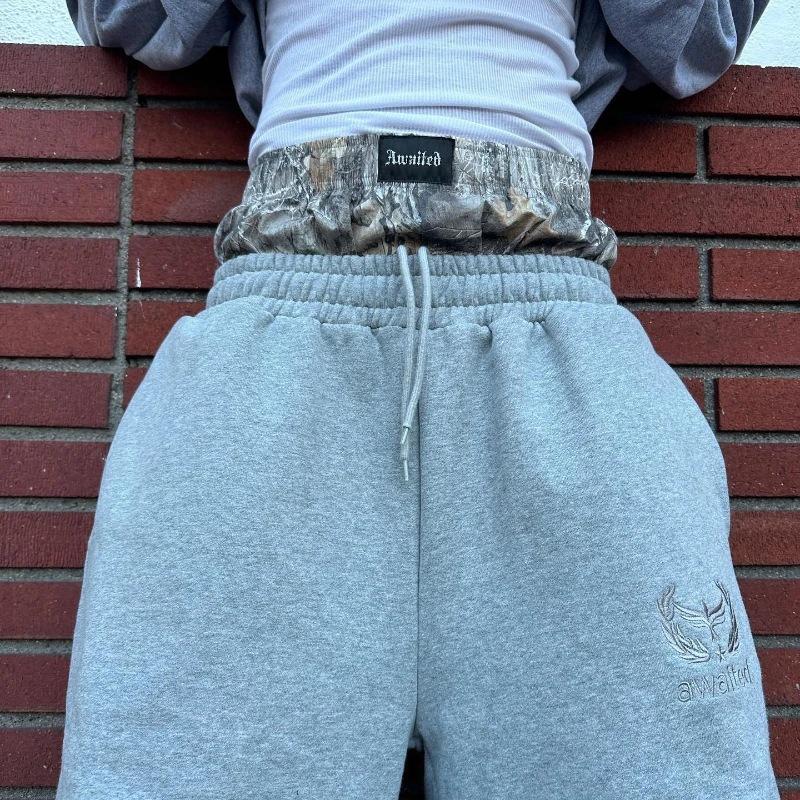 European and American Street Double Waisted Spliced Hip-hop Casual Embroidered Sports Pants