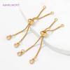 6cm 18K Gold Platinierte Verstellbare Kasten Kette Für Schmuckherstellung, Armband Verlängerungskette mit Silikon Perle, DIY Schmuck Zubehör