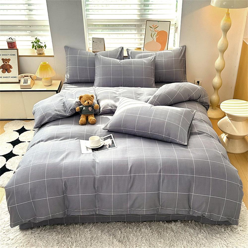 Japanese Checkered Style Duvet Cover Double Side Bed Cover Home Comforter Cover with Pillowcase 75*50 For Boys' and Men'sBedroom