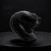 Halloween Party Props 3D Printed Snake Head Ornament, Desk Sculpture with Sharp Teeth, Black or White Decor Realistic Animal Figurine for Home Living