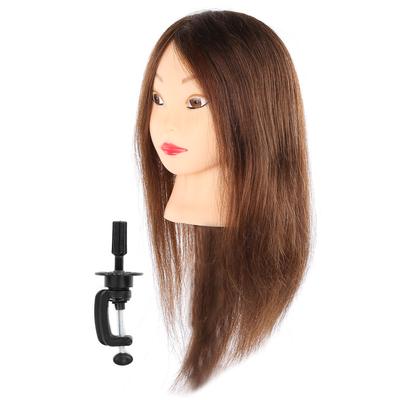 Hair Mannequin Head Hairdresser Training Head Cosmetology Manikin Head with Bracket