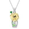 Cute Carrot Bunny Pendant Original 925 Sterling Silver Flower Skull Turtle Animal Heart Shape Pendant Necklaces Jewelry Making for Women Fashion