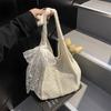 Women Crochet Tote Candy Bag Fashion Knitted Large Capacity Woven Shoulder Bags Solid Color Simple Shopping Bag for Summer Beach