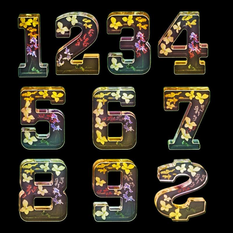 Upgraded Number Molds for Resin Numerals Silicone Molds Cute Heart Dollar Sign Fitting for Epoxy Resin Art Letter Resin