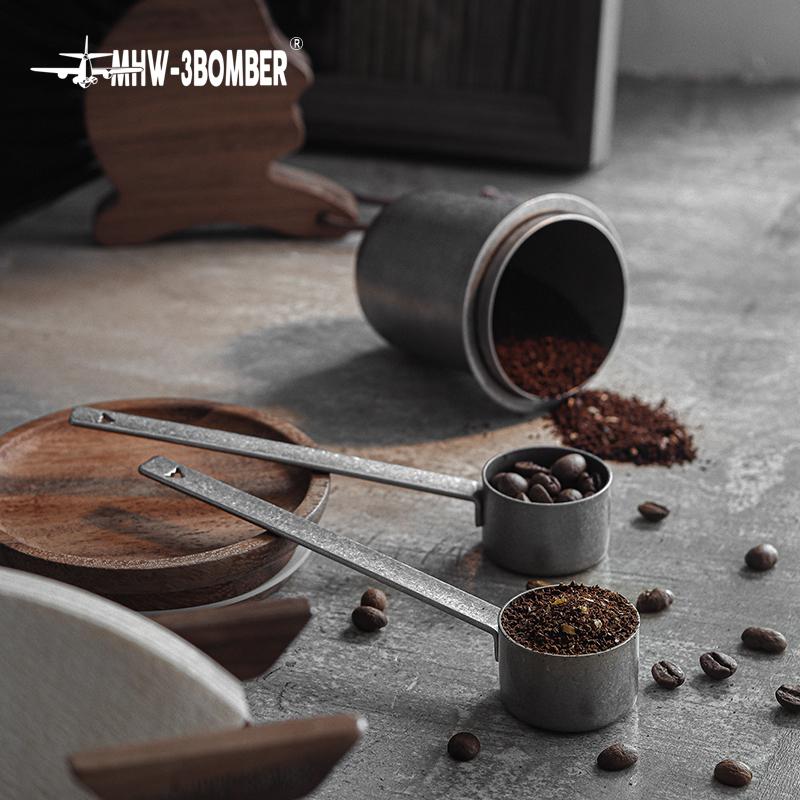 MHW-3BOMBER 500ML Airtight Stainless Steel Coffee Bean Storage Container Home Storage Canister 8g Measuring Spoon Kitchen Tools