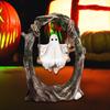 Ghosty on a Tree Swing Resin Ghosty Figurines Garden Decors Halloween Decorations for Desktop Bookshelf Garden Lawn