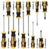 1Set Magnetic Screwdriver Set Magnetic Tips Yellow Manual Repair Tool Kit Handy Bucket Cushion Handle