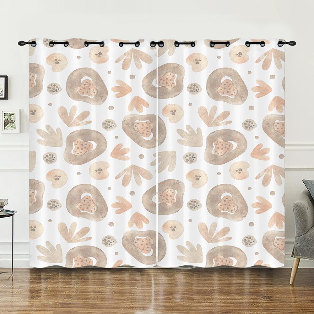 Curtain Cute Illustration Curtain Digital Printing Blackout Curtain No Punching