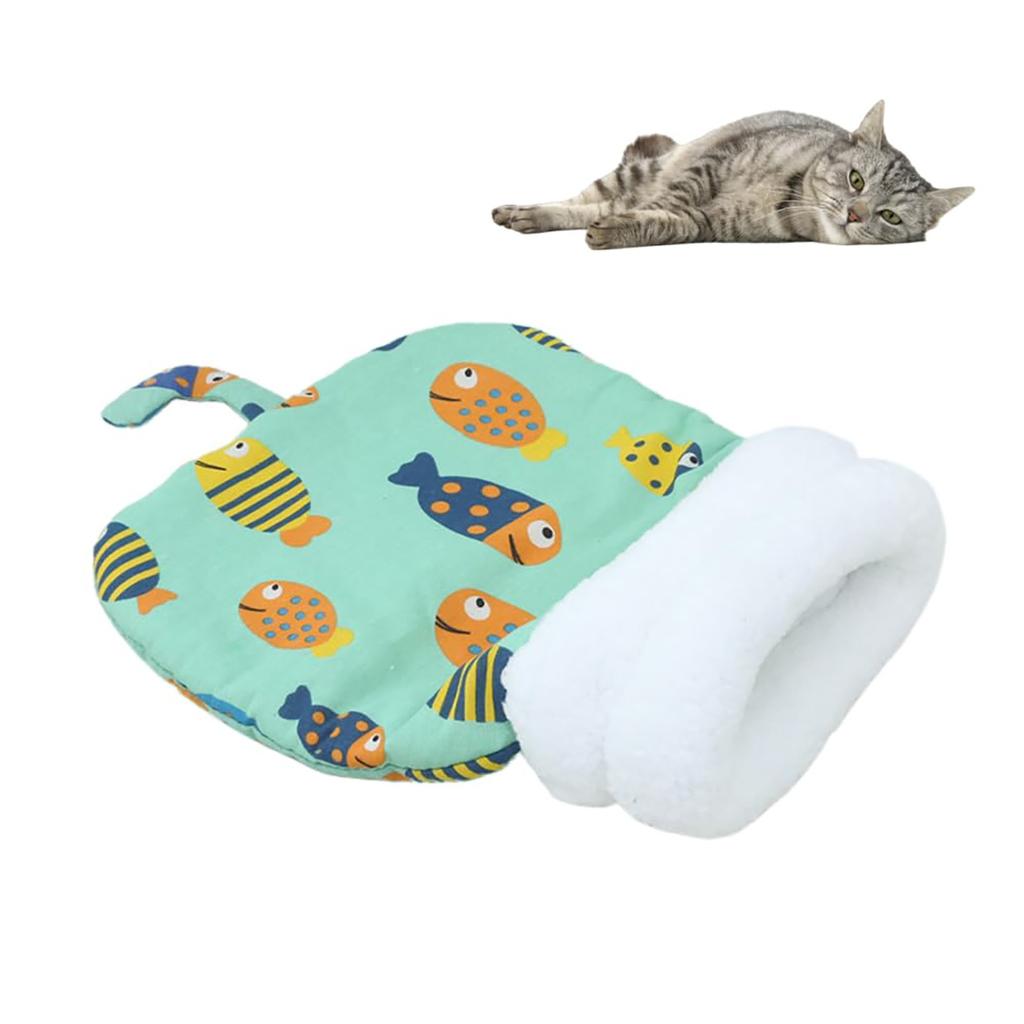 Sleeping Bag For Indoor Cats Comfortable Winter Sleeping Bag Soft Plush Bag Self-Warming Bed Cave Tunnel Soothing Sleeping Bag
