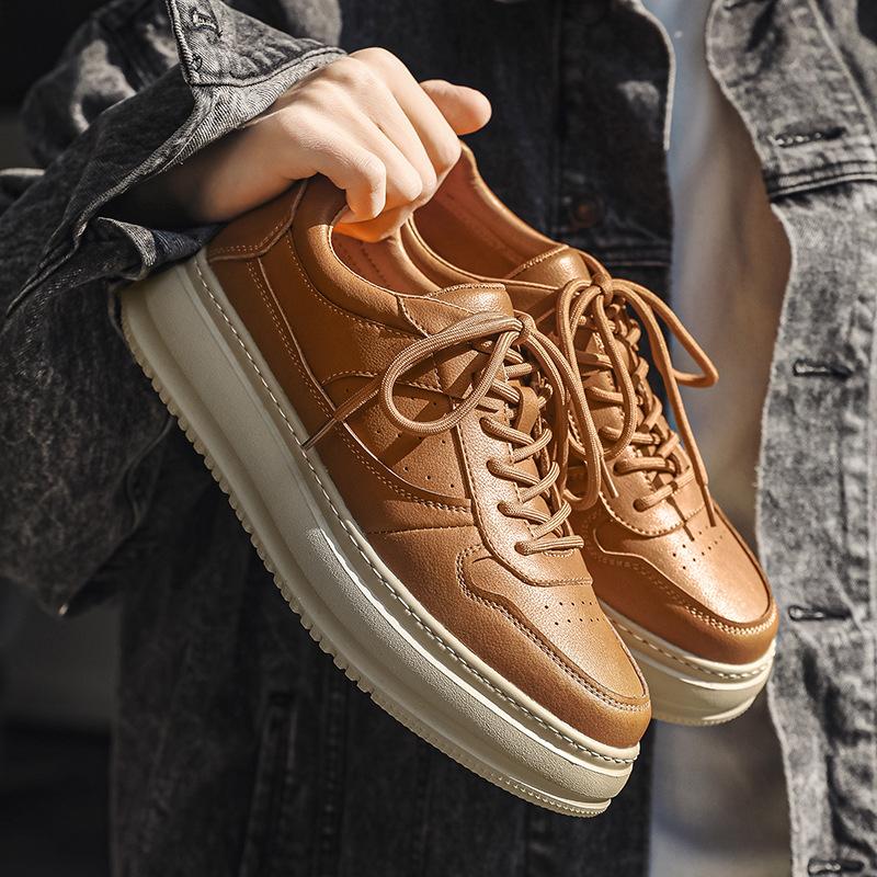 

Men s shoes spring 2025 new soft-soled British work casual leather shoes men s black sports leather heightening leather shoes 44
