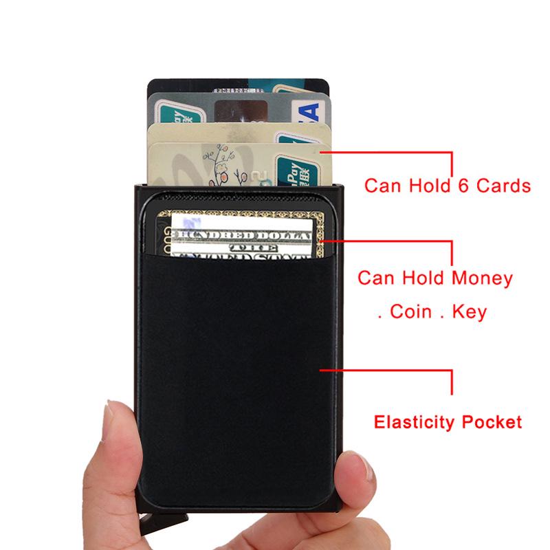 Men's RFID Metal Card Holder Wallet with Money Clip - Anti-Demagnetization, Multifunctional Design