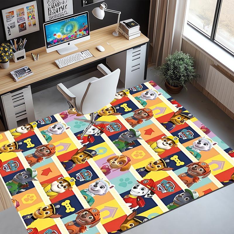 PAW Patrol Pattern Rug, Indoor/Outdoor Mat, for Picnic, Gameroom, Bedroom, Office, Living Room, Home Decor Carpet, Birthday Gift