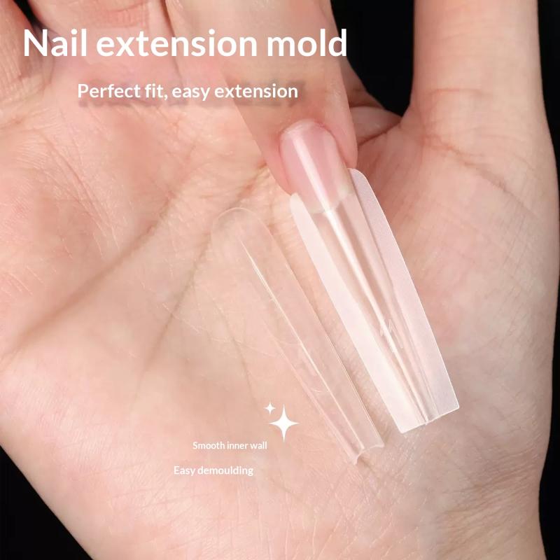 140/280Pcs Sandwich Dual Nail Forms Extensions-Dual Forms Top Bottom Mold Long Square Almond Nail Art Forms Manicure Tool