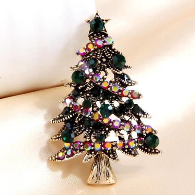 Funkelnde Diamant Weihnachtsbaum Brosche für Damen