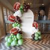 130 Balloon Arch Set Aluminum Foil Balloon Green White Balloon Rugby Birthday Sports Party Decoration