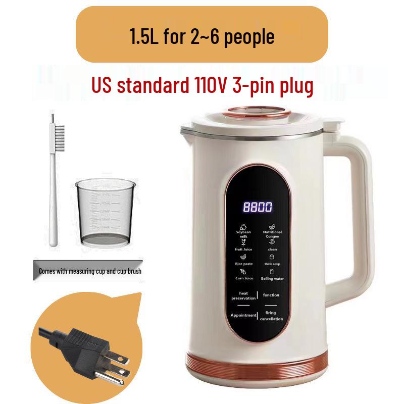 110V Multifunktionale Sojamilchmaschine & Entsafter, Babynahrungsmaschine, Wandbrechend, US/EU-Standard