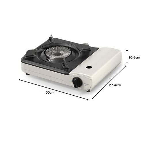 [Long-lasting Gas] IRIS OHYAMA Cassette Cooker, White, Internal Flame Type, Energy Saving, Heat Panel Method, Pressure Sensing Safety Device Included,