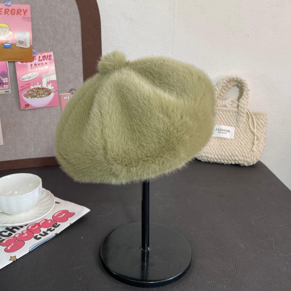 Winter New Foreign Style Warm Beret Mink Thickened Pumpkin Fashion Trend Versatile Women's Hat