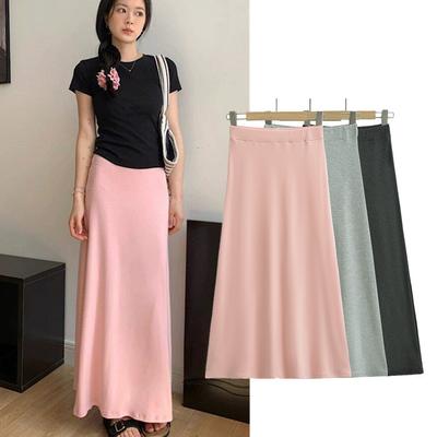 2025 Light European Fashion Half Body Skirt European And American Women'S Wear New Style Elastic Waist Drop A-Line Skirt Long Skirt