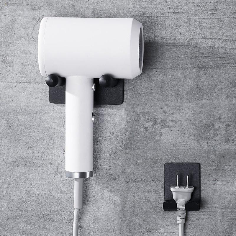 Space Aluminium Storage Bracket Hanger Organizer Silver Bathroom Wall Mount Universal Rustproof Free Punch Hair Dryer Holder