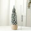 1PC Small Green Christmas Decor Plastic Christmas Tree Window Display Decor Flocked Artificial Christmas Tree