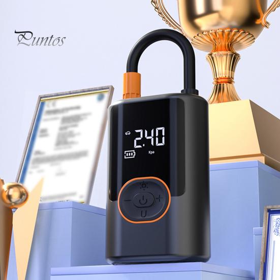 Tire Inflator Portable Air Compressor 150PSI 4000mAh Battery Smart One-Click Pump for Car Motorcycle Bicycle Pressure Gauge LED Light Fast Inflation