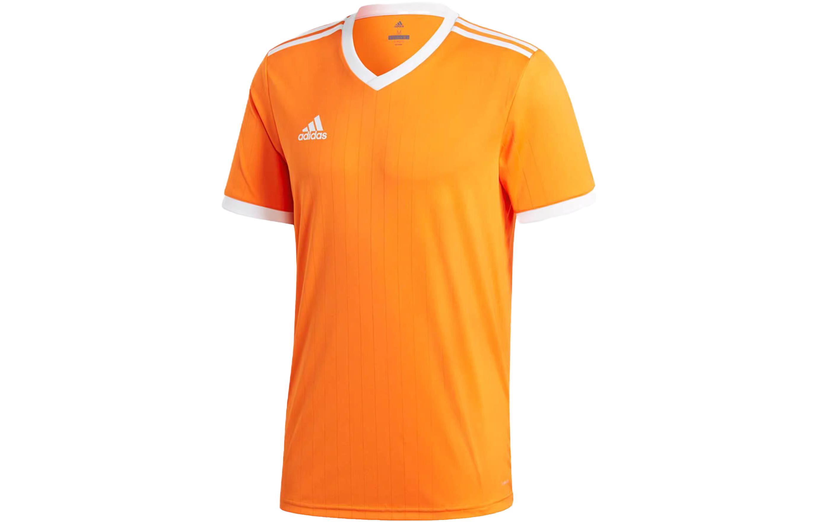 Adidas T Shirts Men s Orange V Neck Moderate Straight Fit CE8942 S