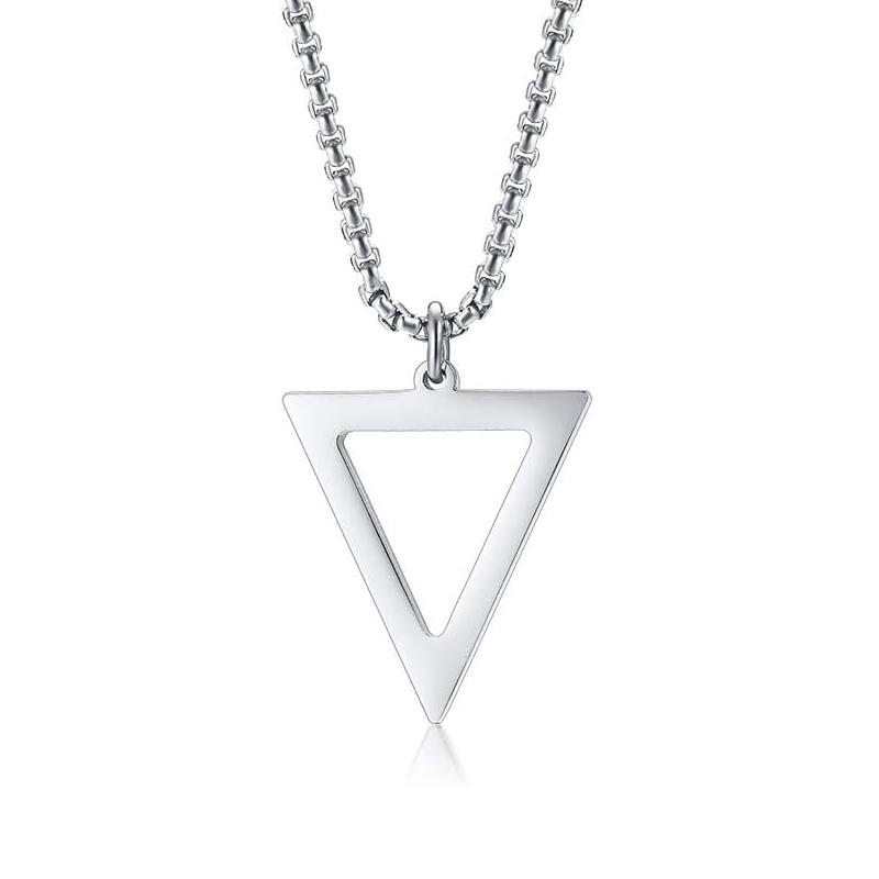 

Простой треугольник, перевернутый треугольник, кулон из нержавеющей стали, мужское ожерелье, ювелирные изделия