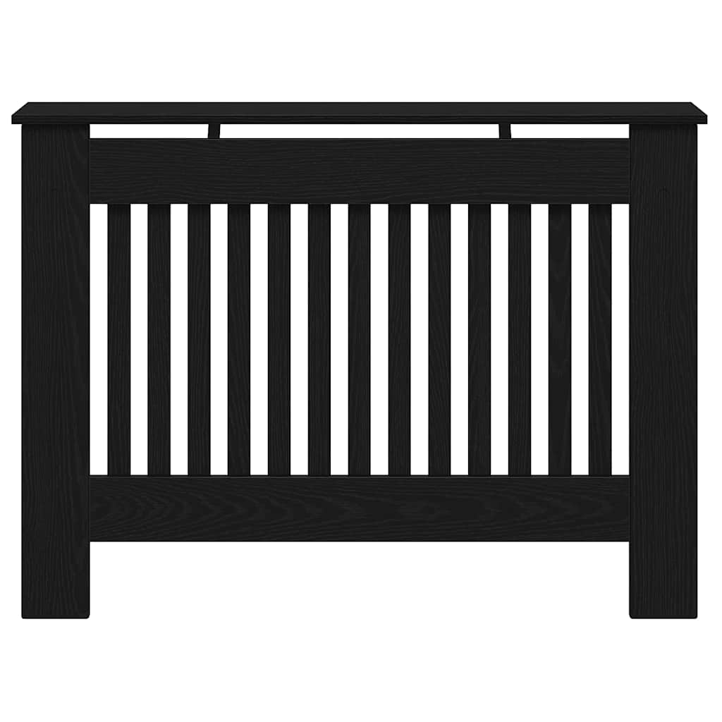 Radiator Cover Black Oak Effect 112 x 19 x 81.5 cm