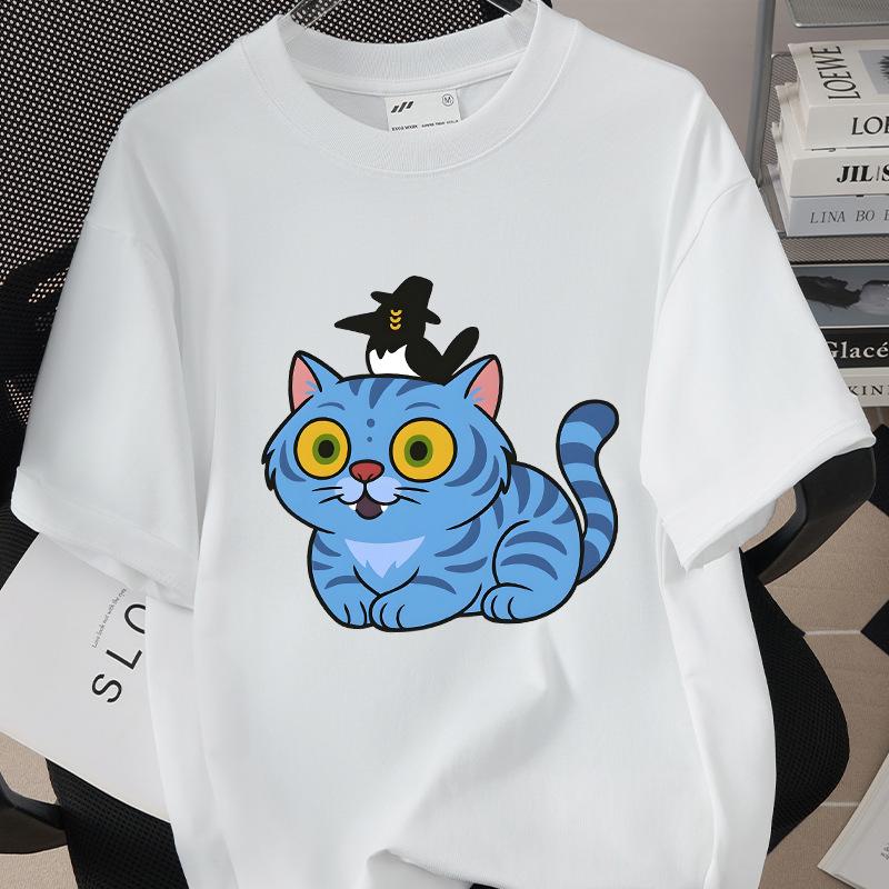 Demon Hunters Cartoon Tiger Printed T-shirt Harajuku Round Neck Casual Short Sleeve Summer Woman Top Casual Clothing Tops