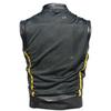 Chinese Size Motorcycle Vest Men Leather Sleeveless Jacket Real Cowhide Leather Club Riding Biker Vests M008