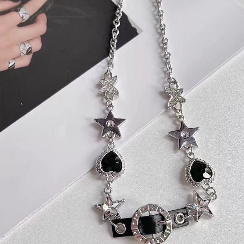 Vintage Stern Herz Halskette Für Frauen Mode Strass Choker Halskette Y2K Schlüsselbein Kette Accessoires Geschenk