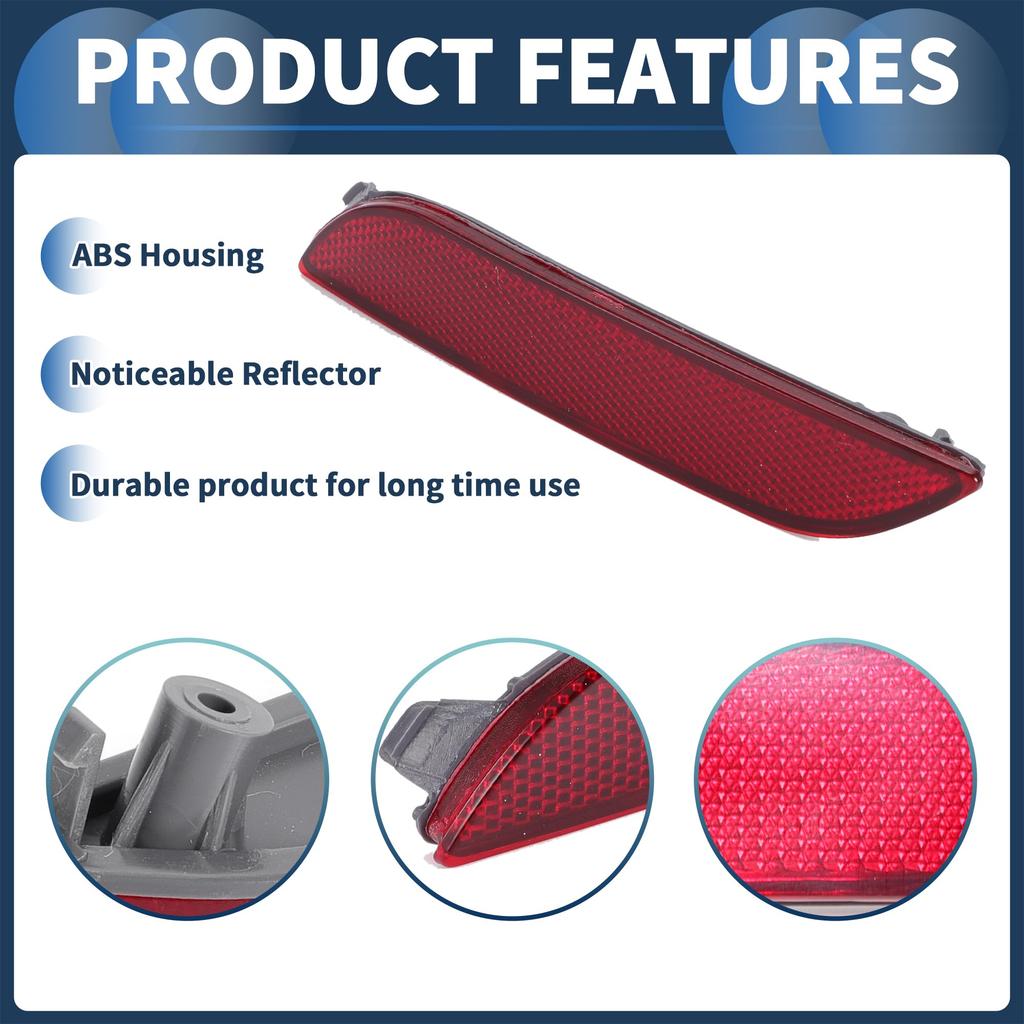 INFINAUTO Fit Toyota Camry 2019-2024 Bumper Reflector Rear Left 6.50"x1.14" Bumper Reflector Side Marker No.8192006060 Plastic Red Durable