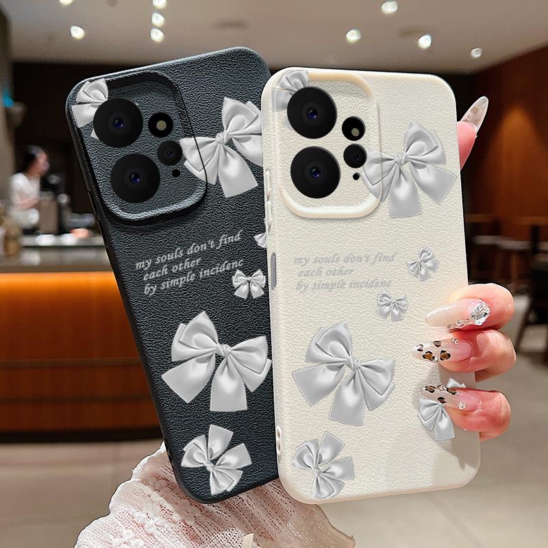 Etui z nadrukiem kokardki ze skóry TPU matowe smukłe do Xiaomi 13T Pro Poco X6 M6 Redmi Note 14 Pro 13 12 11 Ochrona obiektywu Miękka, odporna na wstrząsy obudowa telefonu