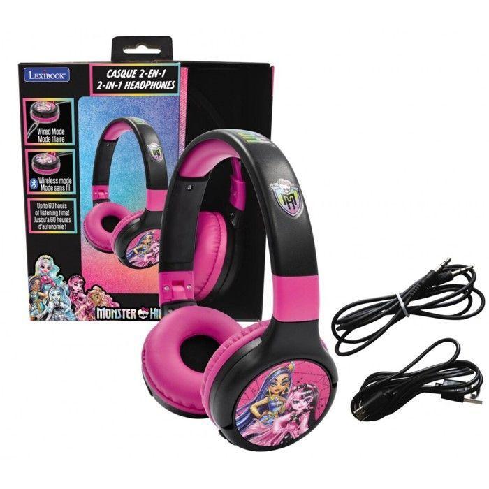 Casque audio - Lexibook - Monster High - Bluetooth 5.0 - Pliable - Limitation de son 85 dB