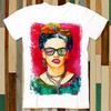 Frida Kahlo Ροζ Ακουαρέλα Χείλη Δάγκωμα T-shirt Popart T-Shirt Ενήλικας Unisex Άνδρες Γυναίκες Ρετρό Σχέδιο T-Shirt Vintage Κορυφή A4949