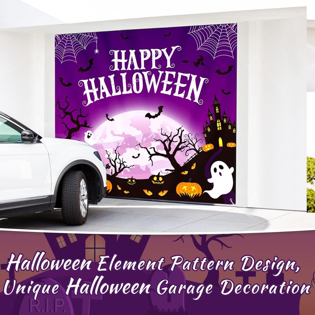 7 X8 ft Happy Halloween Garage Door Banner Decorations Funny