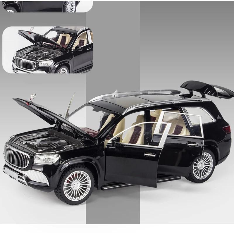 1/24 BENZ Maybachs GLS-klasse GLS600 Legeringsbilmodell Støpte metallleketøybilmodellsamling Lydlys Simuleringsbil Leker til barn Gave