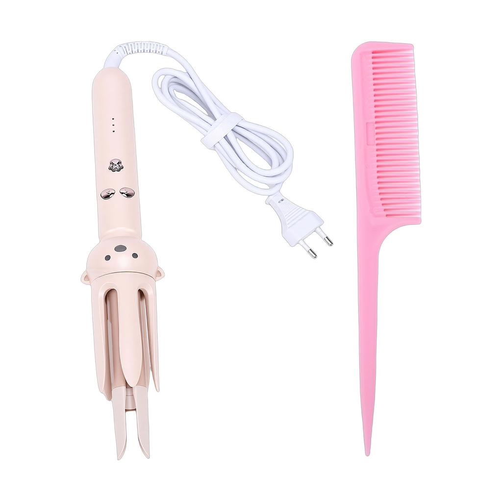 28MM Automatic Curling Iron 3 Temperature Settings Rotating Hair Wand Curler for Voluminous Loose Curls Bear Shape EU