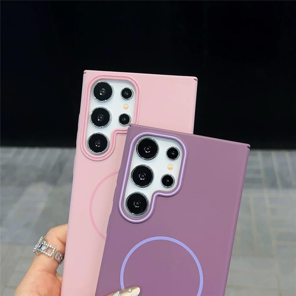 Samsung S25edge Soft and Thin Circle Magnetic Suction Phone Case S24 Ultra Skin Sensitive Magnetic Suction Protective Case