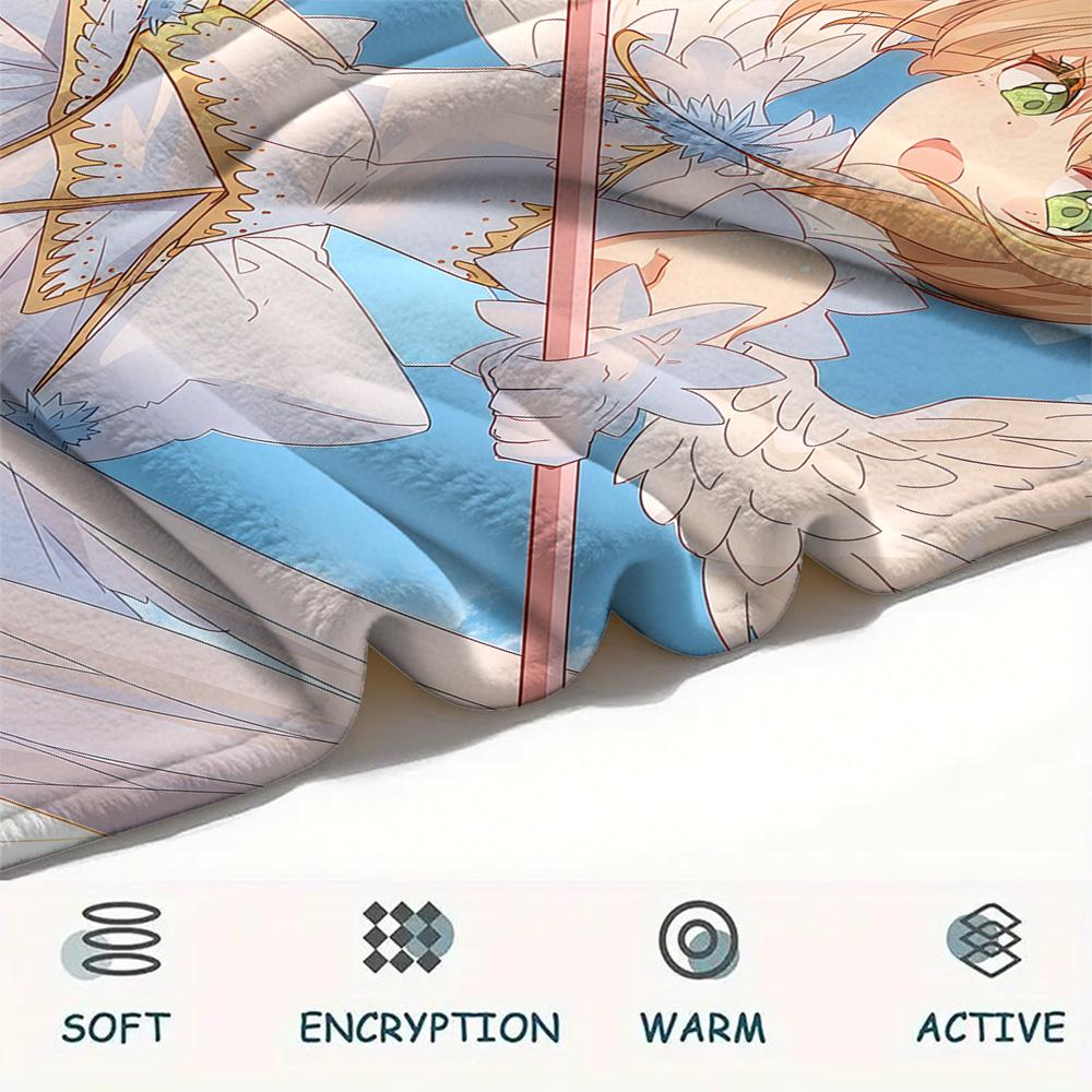 Cardcaptor Sakura Kinomoto Sakura flannel blanket, soft flannel for sofa and bed, perfect home decoration gift