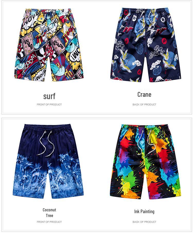 Unisex Quick-Dry Loose Fit Beach Shorts: Printed, Casual, Lightweight Summer Wear