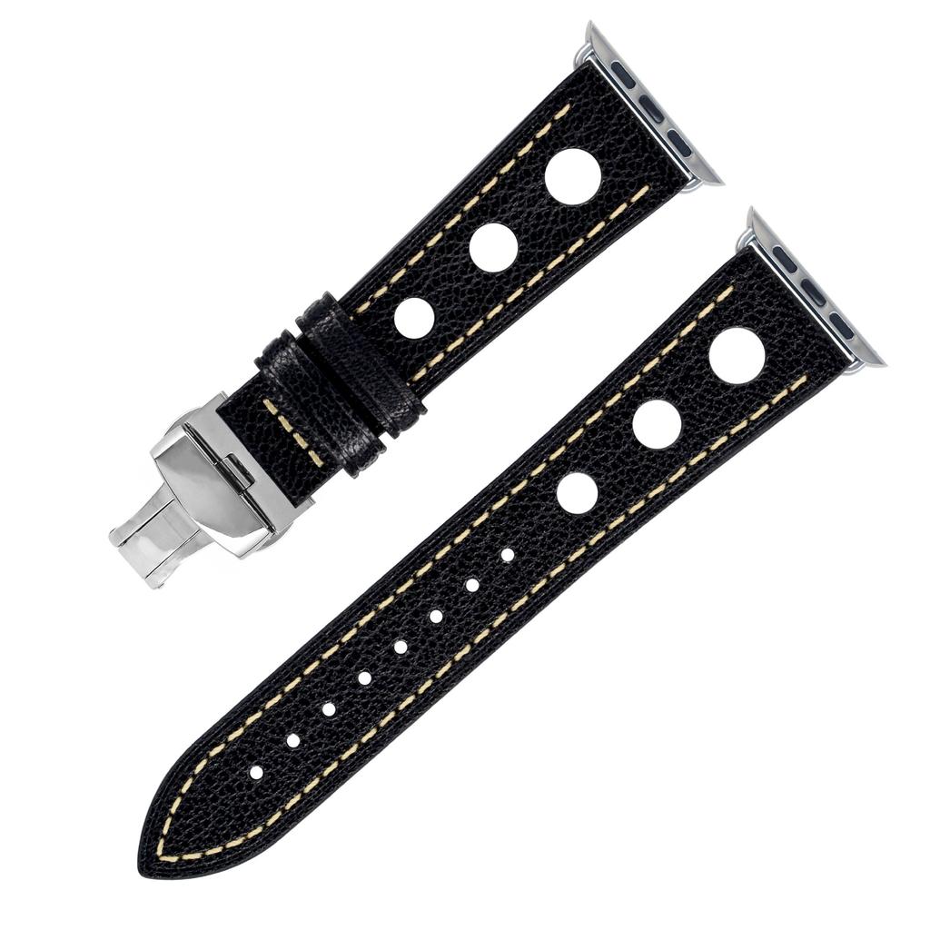 Suitable for Apple Watch Leather Butterfly Buckle Strap