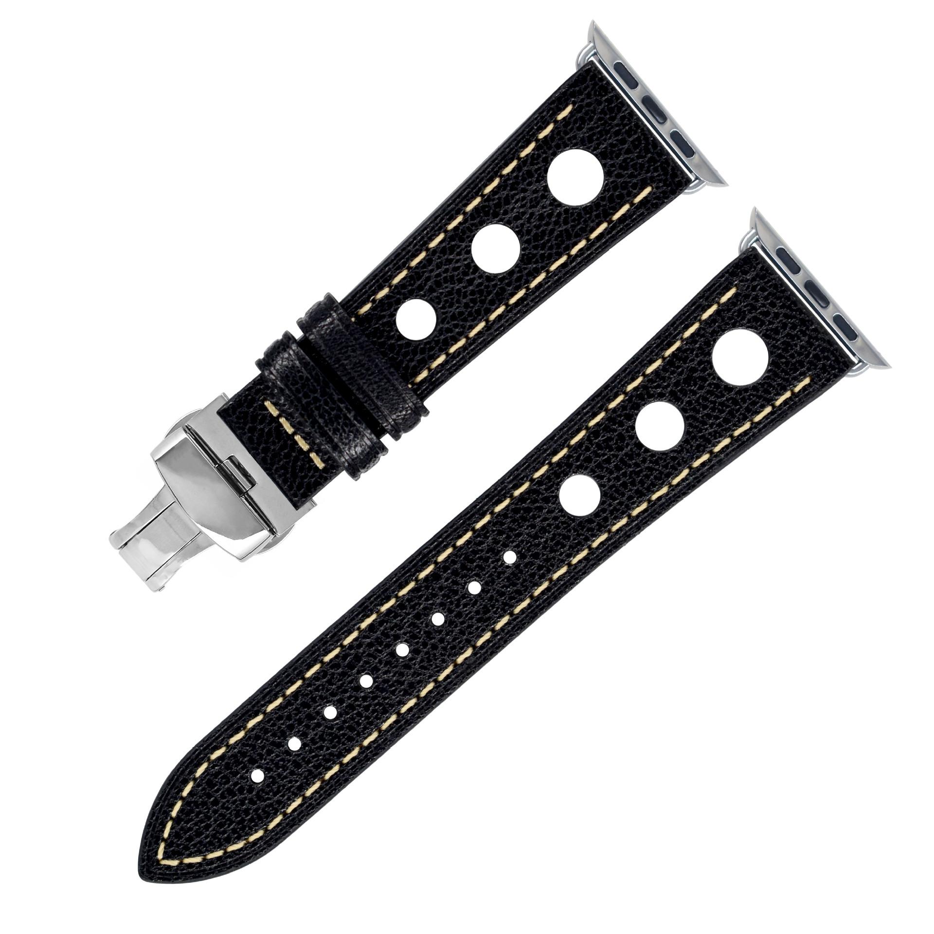 Suitable For Apple Watch Leather Strap, High Quality Butterfly Buckle Apple Connector Watch Strap Accessories